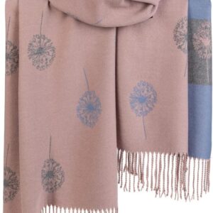 Thick Mulberry And Dandelion print reversible super soft winter shawl unisex trending scarf Xmas gift