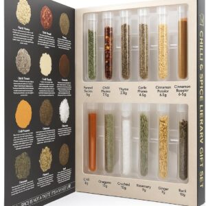 Chilli & Spice Giftset – 12 Premium Gourmet Chilli & Herbs Collection | Fiery Seasoning Box for Cooking | Gift for Food Lovers, BBQ Fans, Men, Women, Home Chefs & Spice Lovers