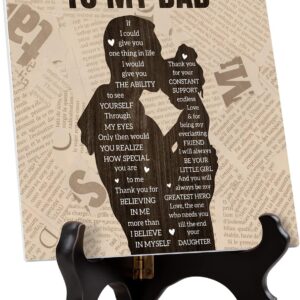 Gifts For Dad, Dad Birthday Gifts, Dad Gifts From Daughter, To My Dad Engraved Plaque, Fathers Day For Daddy, Stepdad, Father In Law Personalized Father Plaque Idea Present, For Home Bedroom