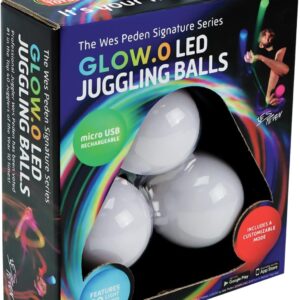 Fun in Motion LED Juggling Balls Glow Balls – Unique Glow.0 Technology LED Ball with 22 Vibrant Color Light Modes & Patterns – USB-C Rechargeable, Soft-Core, Pro-Weighted Light Up Ball (Set of 3)