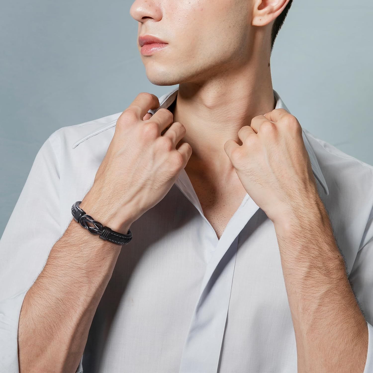 YADOCA Mens Bracelet to My Man, Leather Bracelet Gift for Him Love You Forever Mens Husband Boyfriend Couple Valentines Day Birthday Gift - Image 4