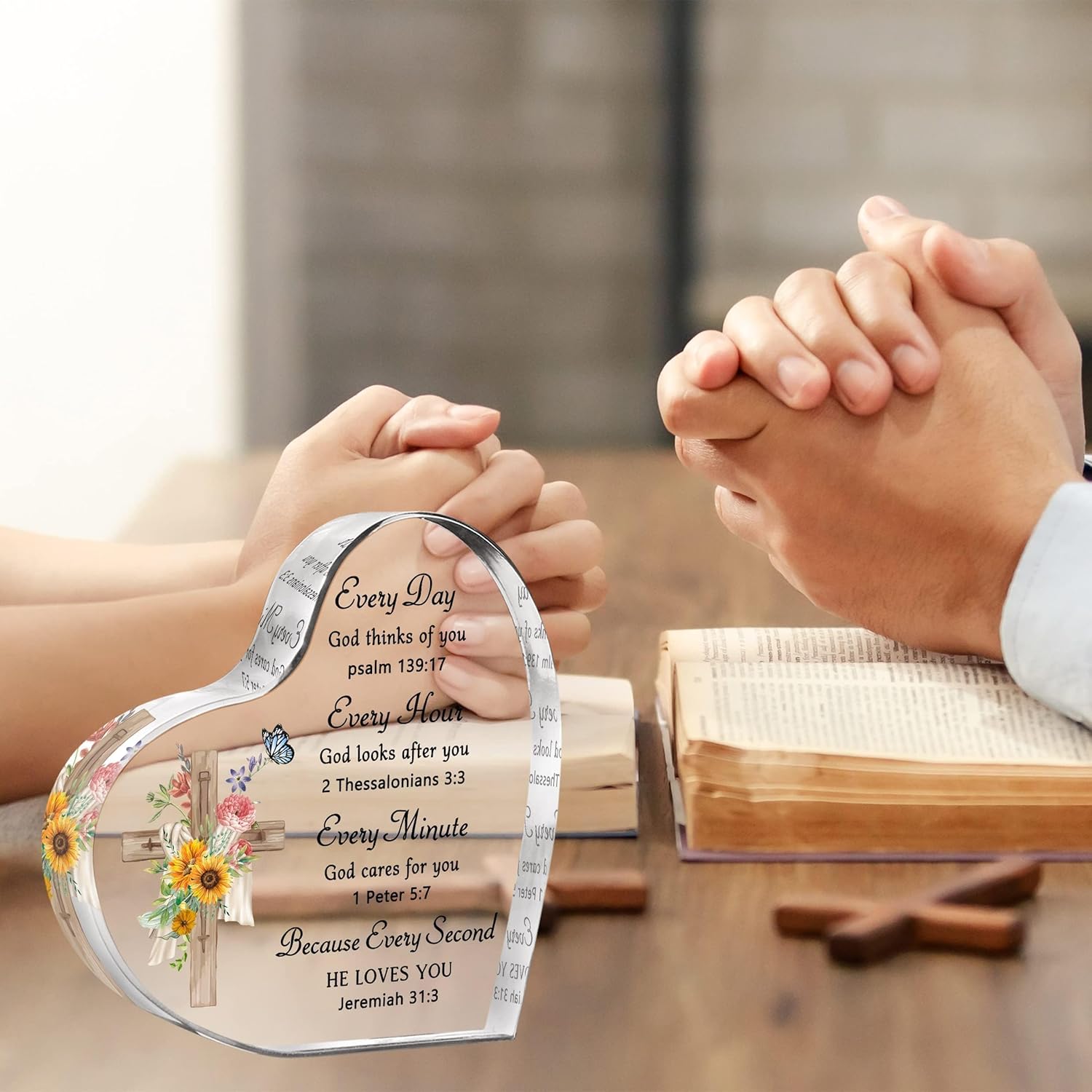 Christian Gift for Women, Christian Easter gifts, Inspirational Spiritual Baptism Gift with Bible Verse and Prayer, Catholic Gift Religious Gift Scripture Gift - Acrylic Plaque Keepsake - Image 2