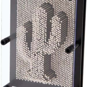 Global Gizmos 30350 Metal Pin Art Impression Toy/Black Frame/Ideal for Home and Office/Novelty Fun Gift / 3D Fun Desktop Sculpture Gadget/Classic Retro Game / 20cm x 15cm