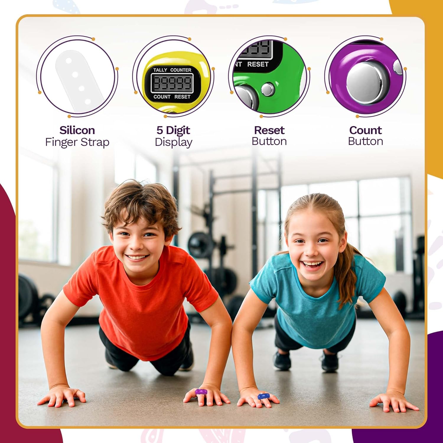 Riff Ruffle 36-Pack Party Favors Set – 12 Digital Finger Click Counters, 12 Party Bags & 12 Stickers – Birthday Return Gifts for Kids, Goodie Bag Fillers, Fidget Toys for Boys & Girls - Image 4