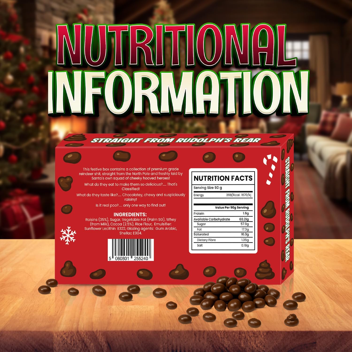 Reindeer Poo Funny Secret Santa Gift Adult Joke Funny Gift For Office Worker Friends Brother Dad Christmas Sweets Chocolate Covered Raisins - Image 3