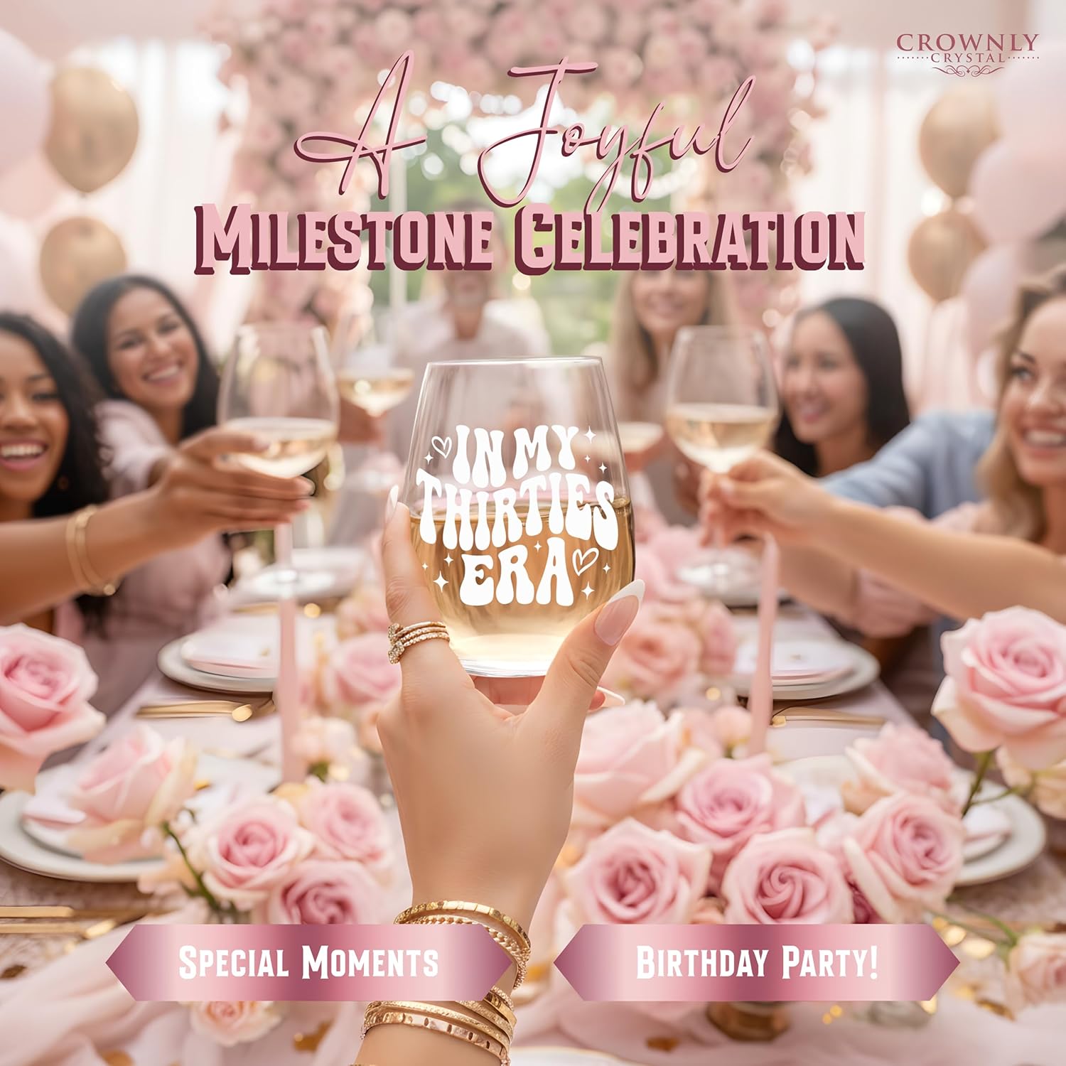 30th Birthday Gift Crystal Beverage Glass in My Thirties ERA 30 Year Old Birthday Gift for Sister Friend Wife Mum or Colleague - Image 5