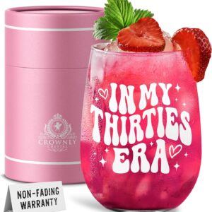 30th Birthday Gift Crystal Beverage Glass in My Thirties ERA 30 Year Old Birthday Gift for Sister Friend Wife Mum or Colleague