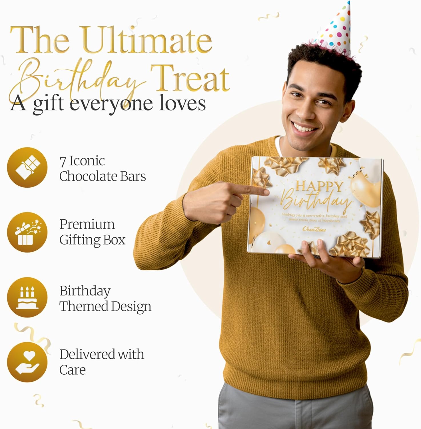 Chocoluxe Co Luxury Happy Birthday Chocolate Gift Box Hamper | Made with Assortment of Dairy Milk Selections | Birthday Gifts for Men/Women 20th 30th 40th 50th 60th 70th | Letterbox Friendly Gifts - Image 7