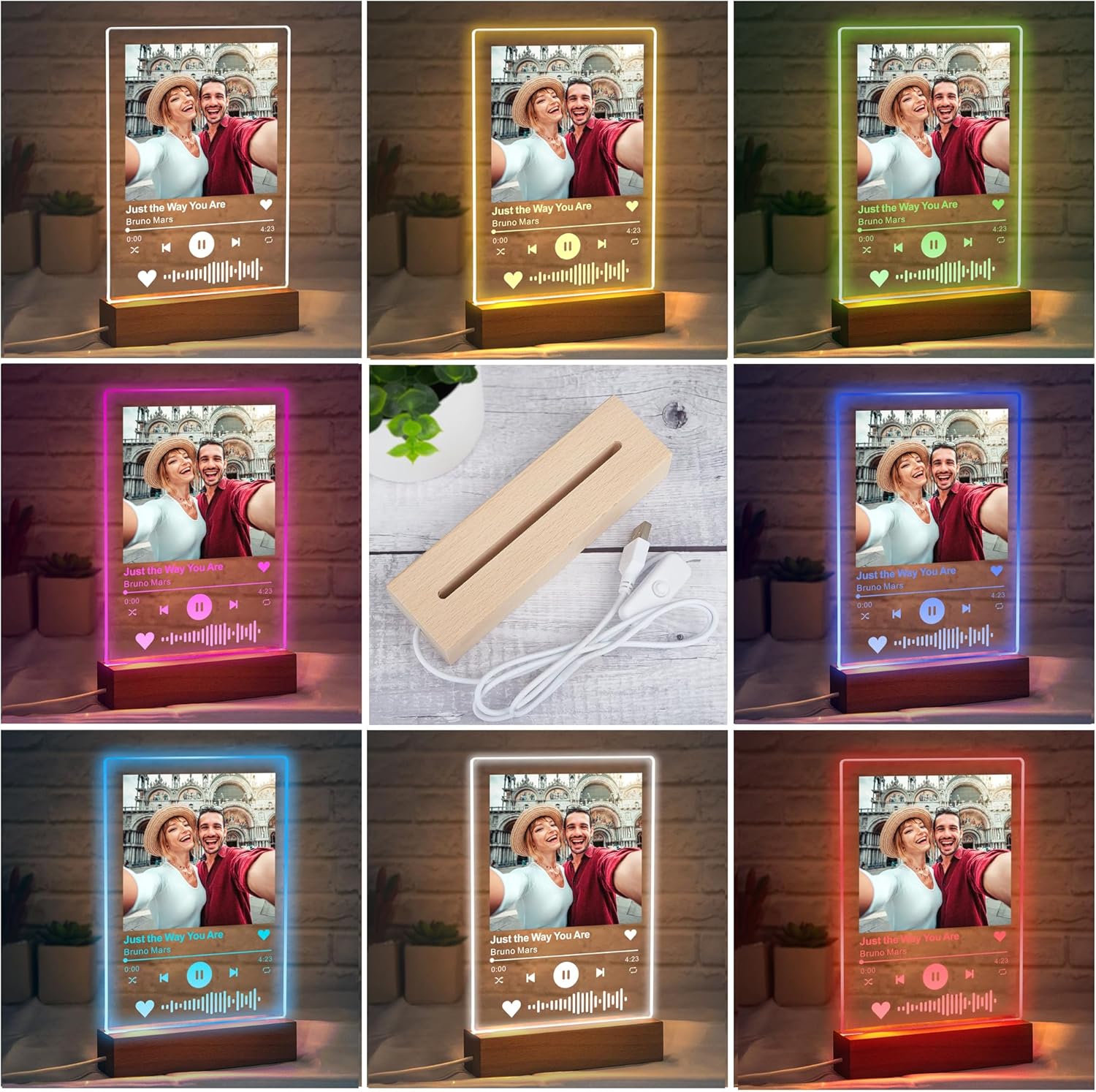 Personalised Spotify Plaque with Photo & LED - Custom Music Song Gift for Him/Her, Boyfriend/Girlfriend, Parents - Birthday, Christmas, Valentines Present - Acrylic Keepsake for Men Women - Image 3