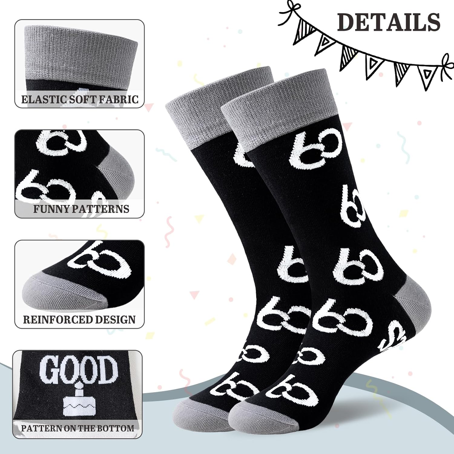 Mens Socks Calf-length Cotton Size 9-11, Novelty Funny Birthday Socks Gift for Dad Grandad Husband Son Brother - Image 5