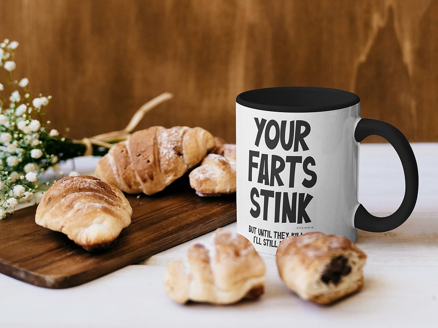 Funny Valentines Gifts for Him - Your Farts Stink Mug - Funny Mugs for Men, Birthday Gifts Boyfriend Husband Dad, Joke Novelty Present, I Love You Daughter Son Wife, 11oz Black Ceramic - Image 2