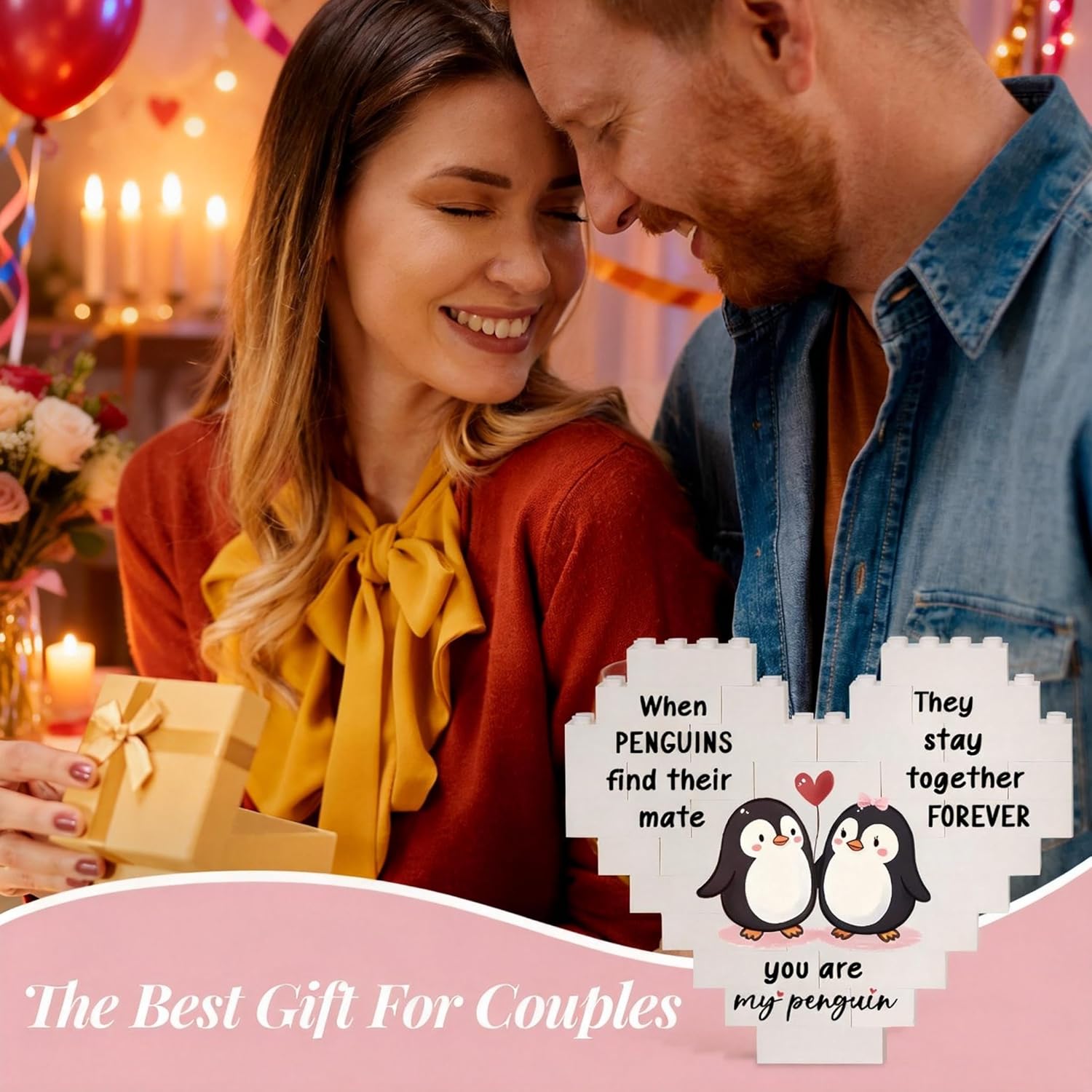 Valentines Gifts for Him Her, Anniversary Love Gifts for Boyfriend Girlfriend, Penguin Gifts for Wife Husband Couples on Valentines Birthday Christmas - Image 5