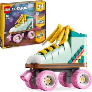 LEGO Creator 3in1 Retro Roller Skate Toy – Transforms into a Mini Skateboard or Boom Box Radio, Creative Gift for 8+ Year Old Girls & Boys – 31148