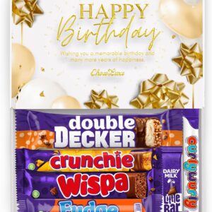 Chocoluxe Co Luxury Happy Birthday Chocolate Gift Box Hamper | Made with Assortment of Dairy Milk Selections | Birthday Gifts for Men/Women 20th 30th 40th 50th 60th 70th | Letterbox Friendly Gifts