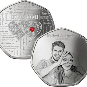 Personalized Photo Valentines Day Coins Custom I Love You Commemorative Coins Anniversary Valentines Day Gift for Couple Him/Her