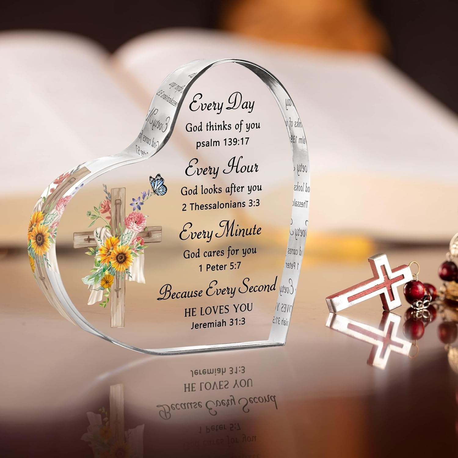Christian Gift for Women, Christian Easter gifts, Inspirational Spiritual Baptism Gift with Bible Verse and Prayer, Catholic Gift Religious Gift Scripture Gift - Acrylic Plaque Keepsake - Image 6