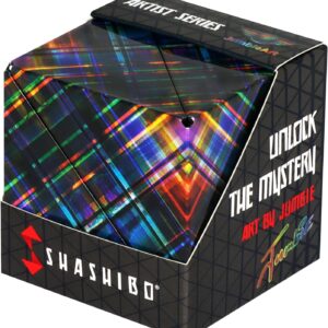SHASHIBO Shape Shifting Box – Award-Winning Fidget Toy w/ 36 Rare Earth Magnets – Fidget Cube Transforms Into Over 70 Shapes, Sensory Toy Gift for Kids, Teens, and Adults (Disco Plaid)