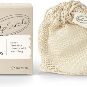 UpCircle Reusable Cotton + Bamboo Makeup Remover Pads (7pcs) with Washable Laundry Bag – Triple-Layered and Eco Friendly – for All Skin Types