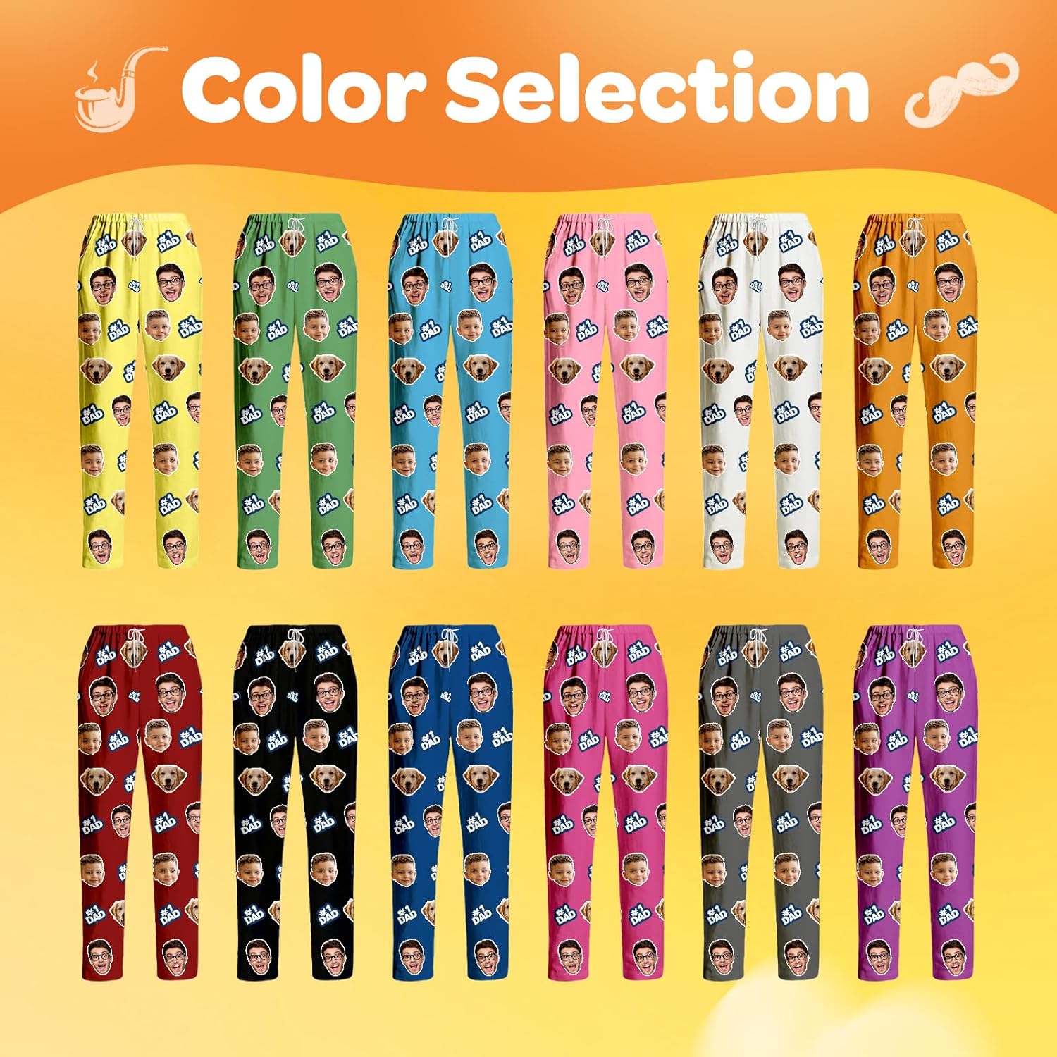 Bemaystar Custom Pajama Pants with Photo Men Women,Personalized Pajama Pants Gifts,Personalized GIfts for Dad Mom - Image 2