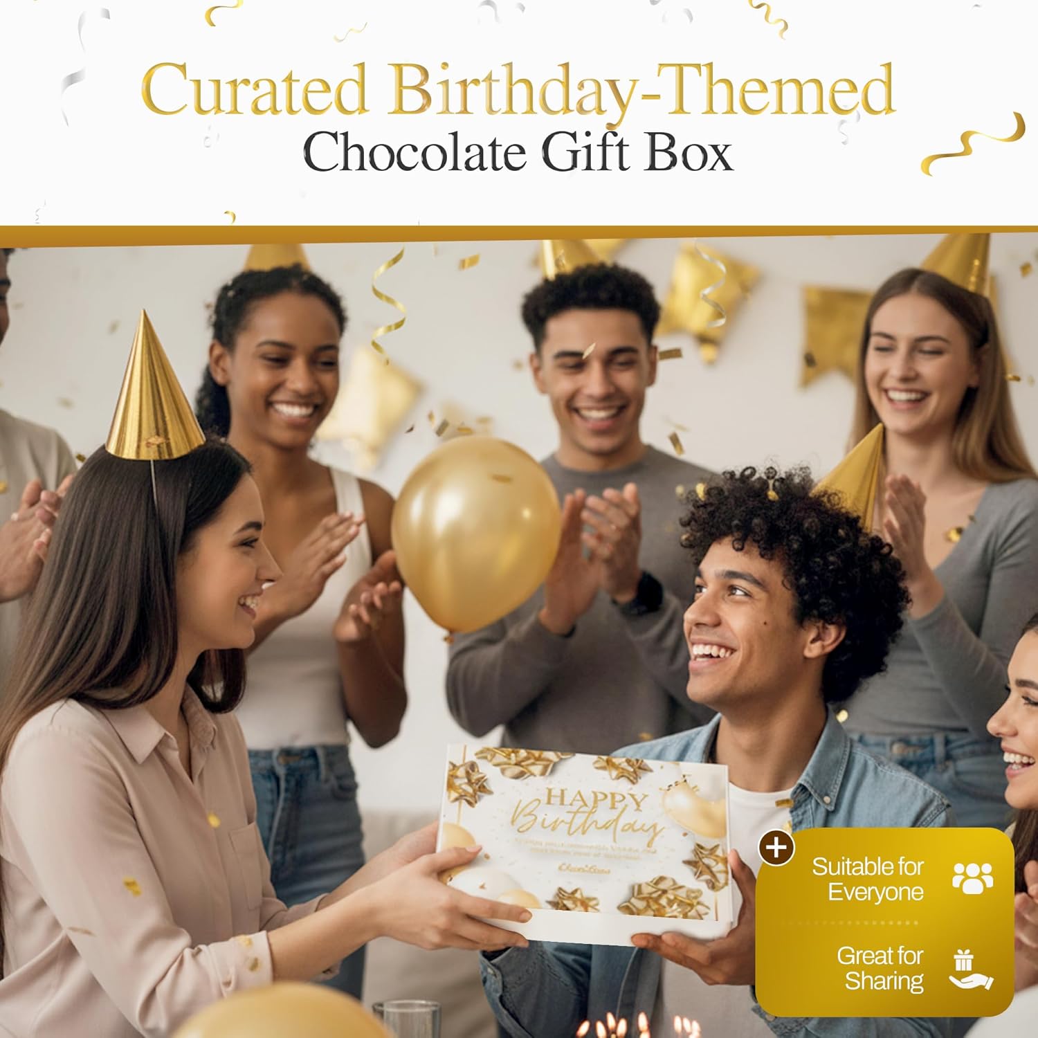 Chocoluxe Co Luxury Happy Birthday Chocolate Gift Box Hamper | Made with Assortment of Dairy Milk Selections | Birthday Gifts for Men/Women 20th 30th 40th 50th 60th 70th | Letterbox Friendly Gifts - Image 6