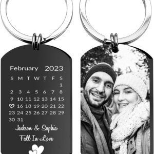 Easycosy Valentines Gifts for Him Her Personalised Keyring Photo | MADE IN UK-Gift Box Included | Customised Keychain with Text Picture for Birthday Anniversary Memorial Gift for Women Men Mum Dad