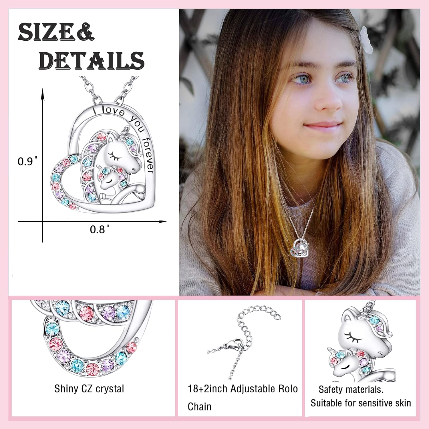 You are Magical Necklace for Girls Crystal Heart Pendant Necklaces Jewelry Gifts for Girls Daughter Granddaughter Niece Birthday - Image 2