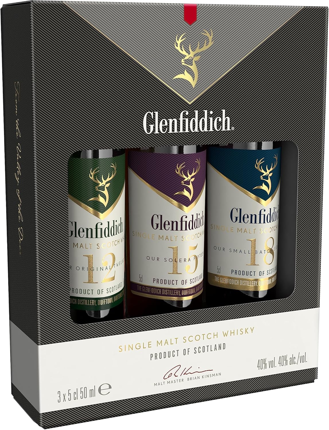 GLENFIDDICH Single Malt Scotch Whisky Taster Gift Pack - 12, 15 & 18 Year Old - Product Of Scotland - 40% ABV - 3 x 5 cl - Image 2