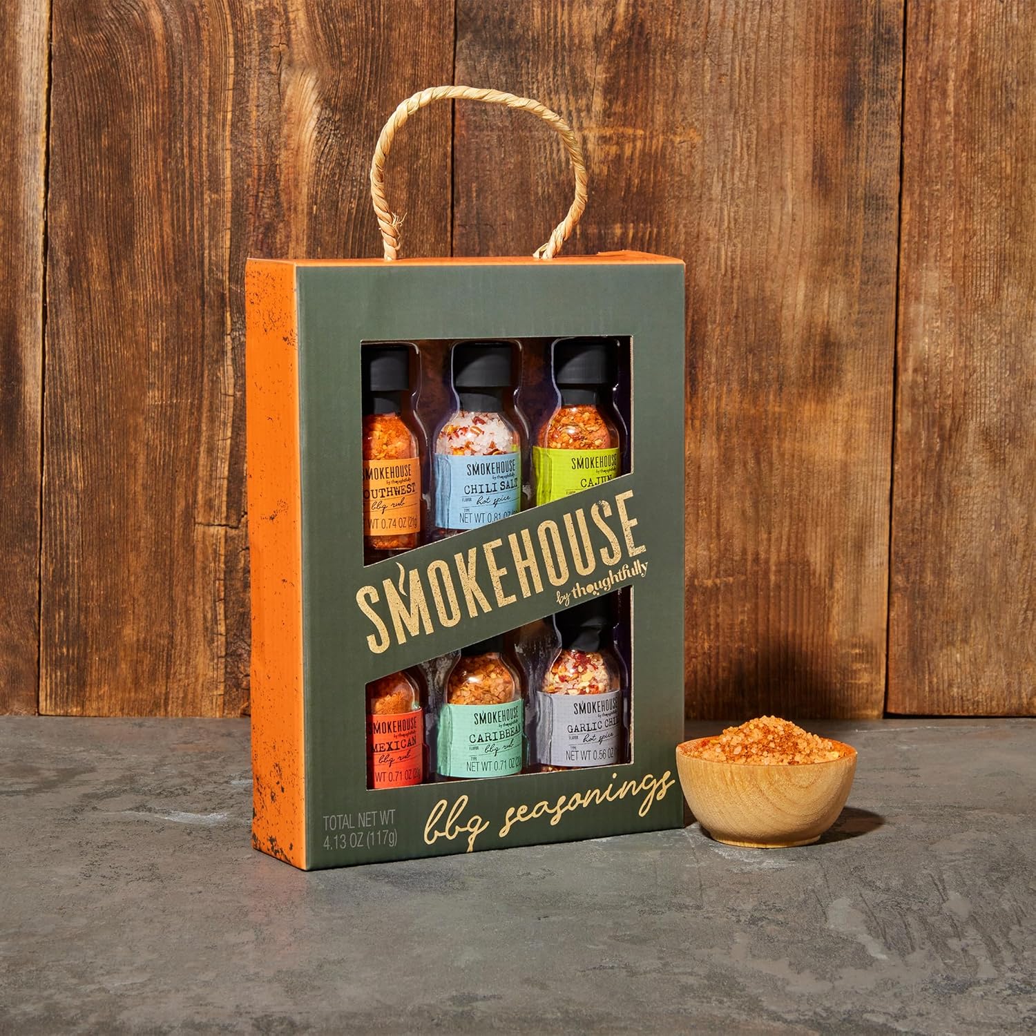 Thoughtfully Gourmet, BBQ Seasoning Collection, Variety 6 Pack, Flavours Include Southwest, Chilli Salt, Cajun, Mexican, Garlic Chilli Spice and Caribbean BBQ Rub, 25 mL Each - Image 5