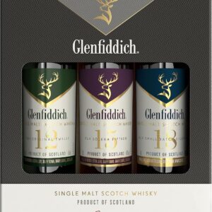 GLENFIDDICH Single Malt Scotch Whisky Taster Gift Pack – 12, 15 & 18 Year Old – Product Of Scotland – 40% ABV – 3 x 5 cl