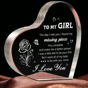 Valentine’s Day Gifts for Her, Heart Shaped Acrylic I Love You Plaque Keepsake – Anniversary, Birthday, Christmas, Valentine’s Day Gifts for Her Girlfriend Fiancee GF