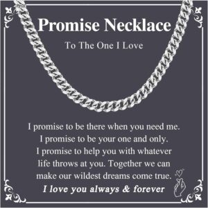 KORAS Cuban Chain Gifts for Dad Stepdad Grandad Husband Boyfriend, Mens Gifts Cuban Chain Necklace for Son Brother, Jewellery Presents for Birthday Christmas Valentines Day Graduation