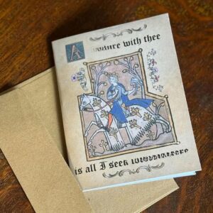 Medieval Valentine’s Cards, Funny Medieval Meme Valentine Card with Illuminated Manuscript Art with Envelopes, Quirky Valentine Gift for Partner, Friends & Medieval Art Enthusiasts (Khaki-3)
