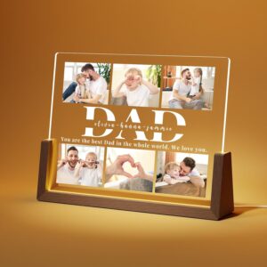 Personalised Fathers Day Photo Frame for Dad from Daughter Son Kids, Customised Dad Christmas Gifts for Husband from Wife, Unique Daddy Gift Ideas, Best Dad Birthday Gift, Presents for Xmas Day
